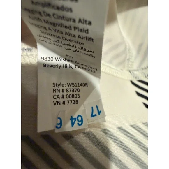 Alo Yoga Airlift Plaid 2pc Set Womens L High-Waisted Leggings + Bra - Picture 6 of 7